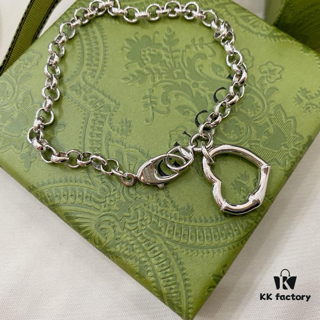Gucci Gucci 925 Sterling Silver Heart Bracelet