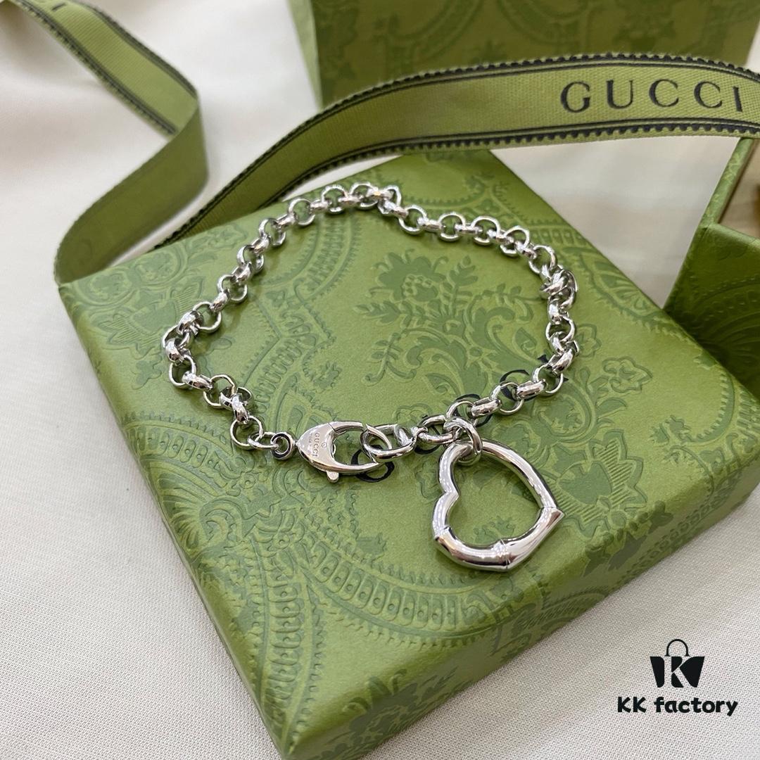 Gucci Gucci 925 Sterling Silver Heart Bracelet