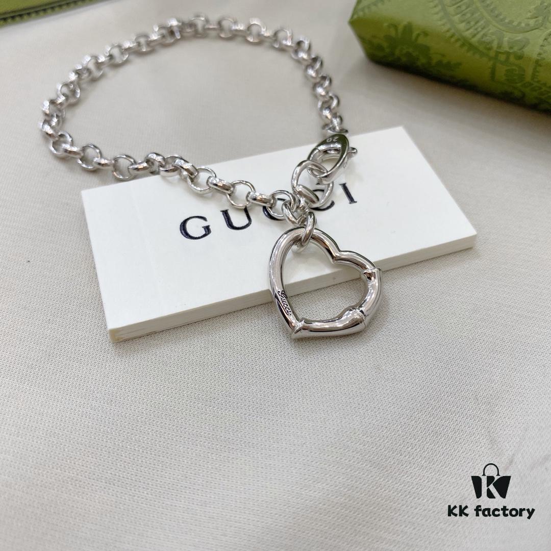 Gucci Gucci 925 Sterling Silver Heart Bracelet