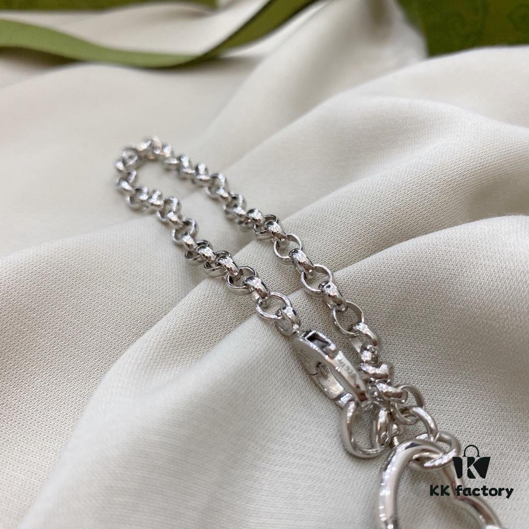 Gucci Gucci 925 Sterling Silver Heart Bracelet