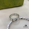 Gucci New Arrival 925 Sterling Silver Interlocking Double G Bracelet Ring