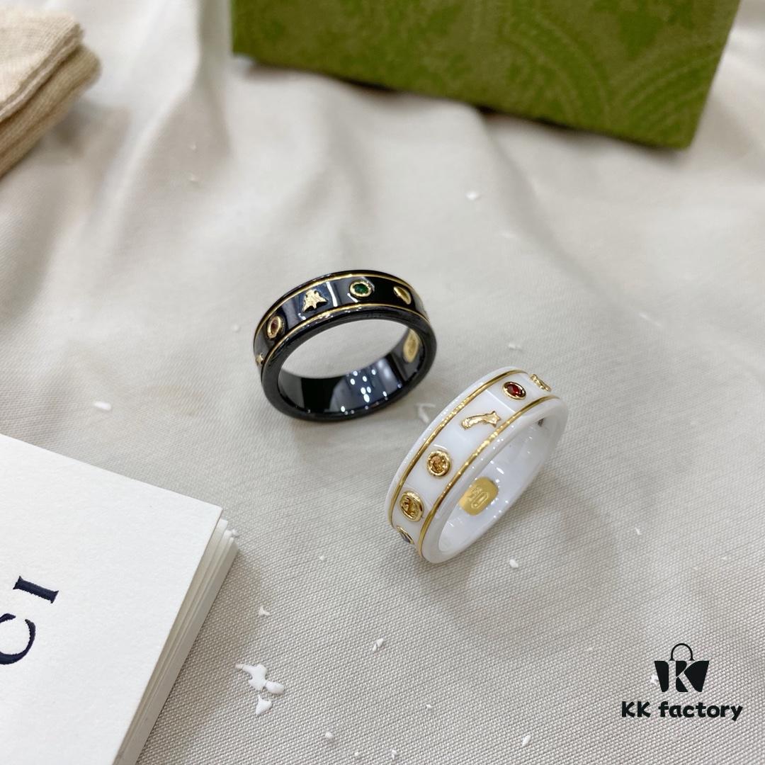 Gucci G Icon Series 18K Gold Interlocking Double G Couple Ring