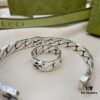 Gucci New Arrival 925 Sterling Silver Interlocking Double Wide Bangle Ring