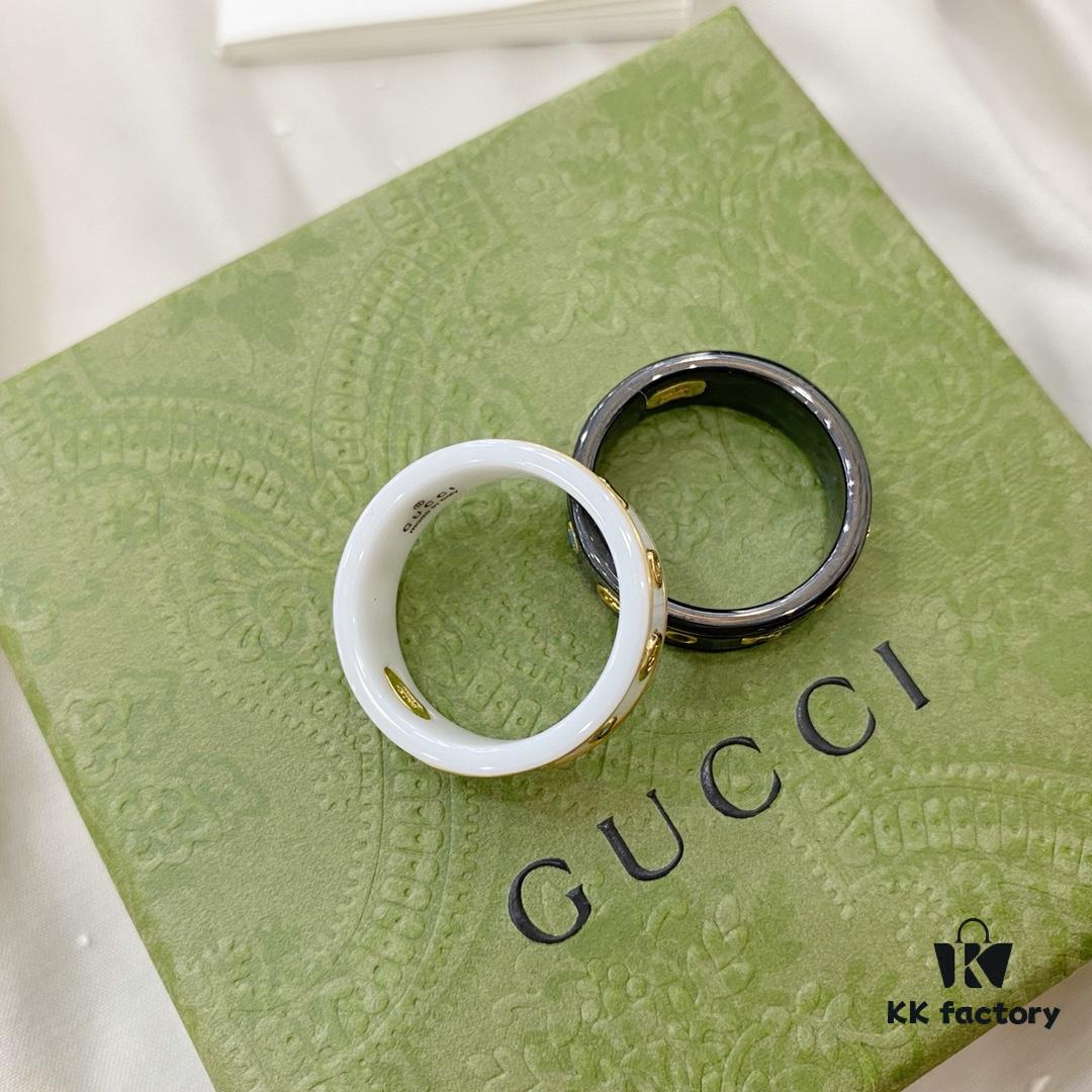 Gucci G Icon Series 18K Gold Interlocking Double G Couple Ring
