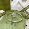 Gucci New Arrival 925 Sterling Silver Interlocking Double G Bracelet Ring