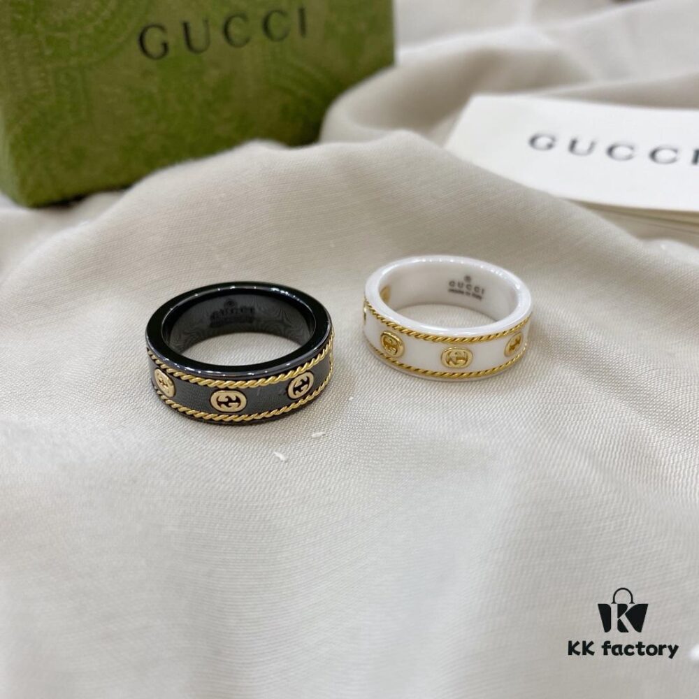 Gucci Icon Series 18K Gold Interlocking Double G Couple Ring