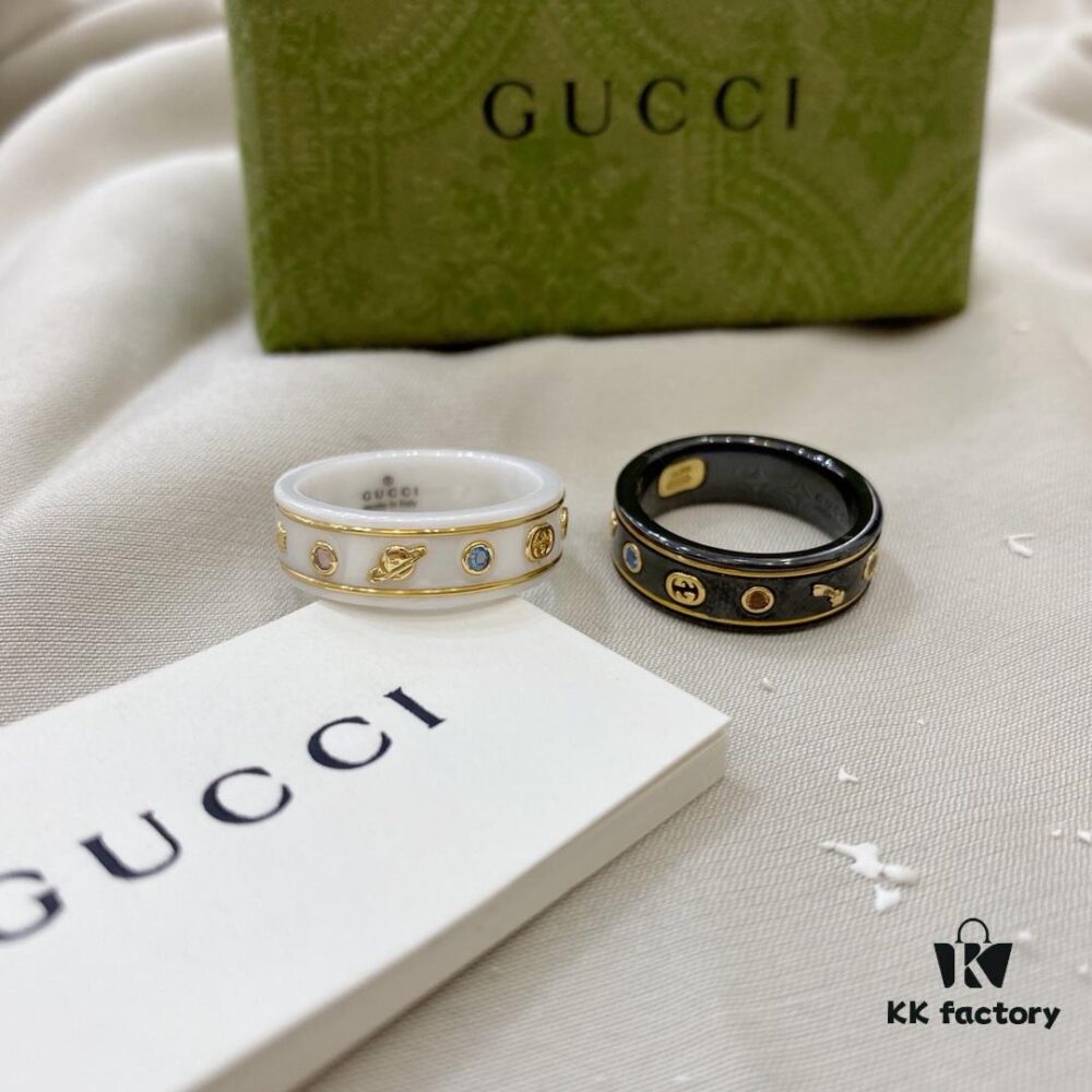 Gucci G Icon Series 18K Gold Interlocking Double G Couple Ring