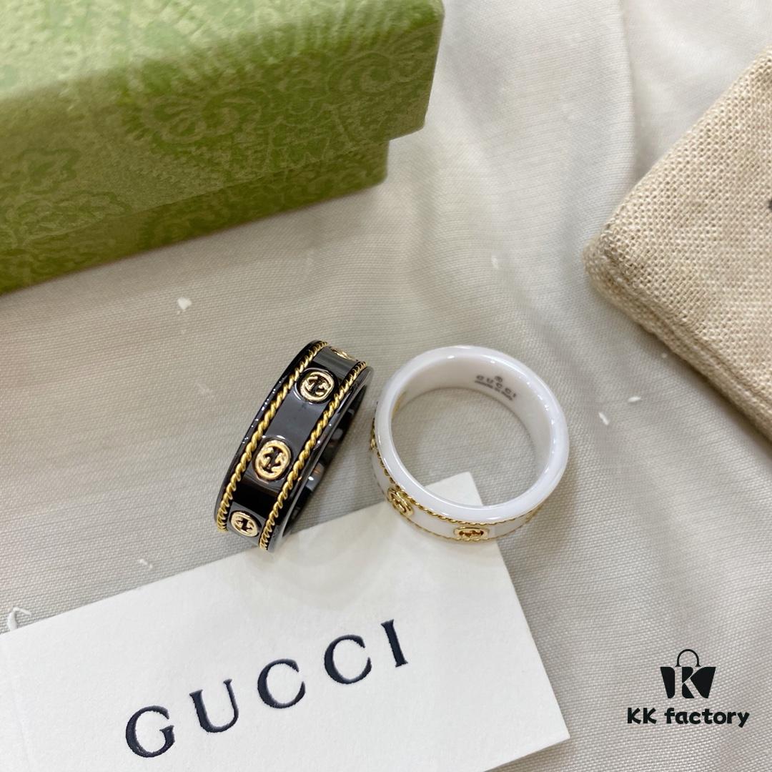 Gucci Icon Series 18K Gold Interlocking Double G Couple Ring