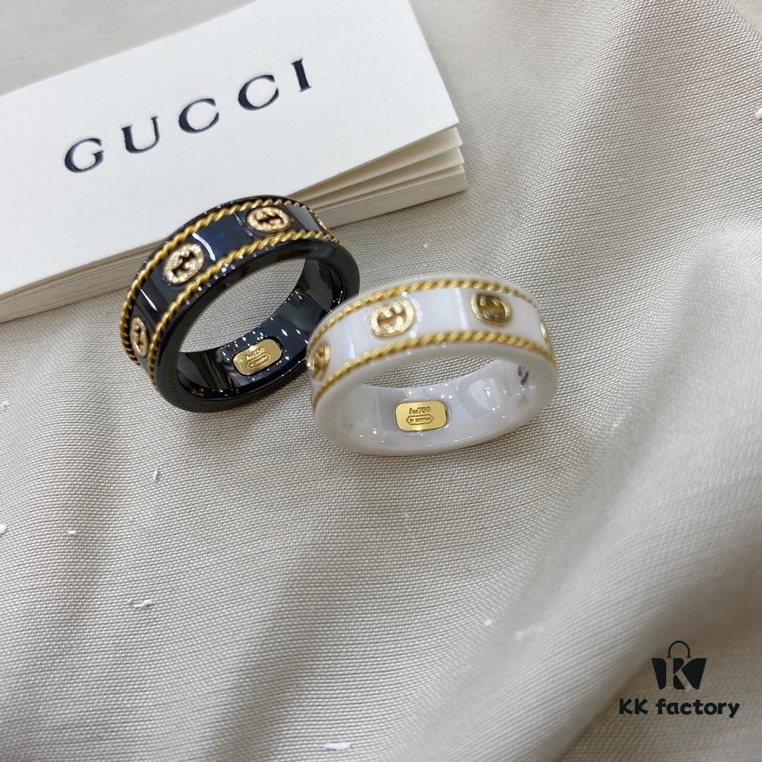 Gucci Icon Series 18K Gold Interlocking Double G Couple Ring