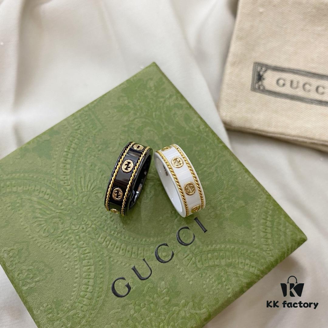 Gucci Icon Series 18K Gold Interlocking Double G Couple Ring