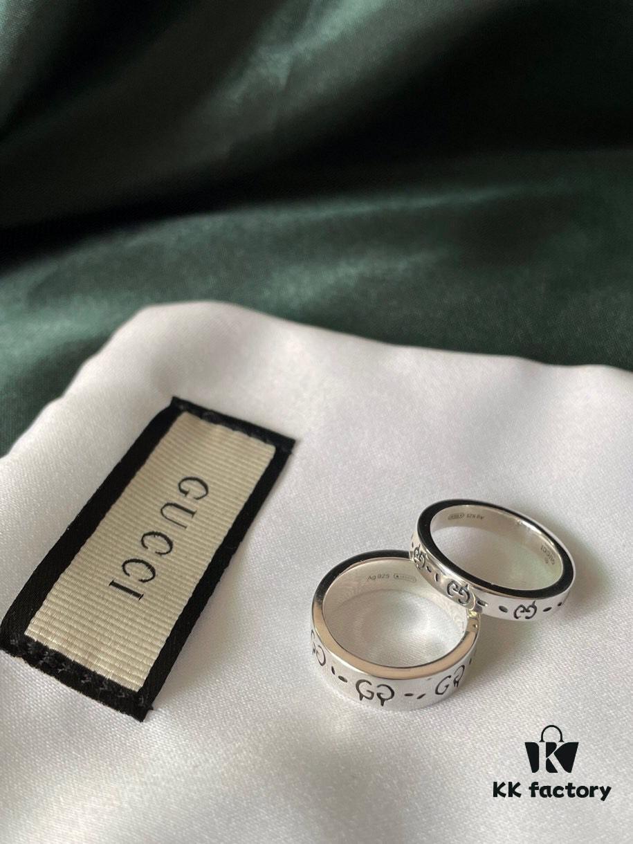 Gucci 925 Sterling Silver Skull Pixie Couple Ring