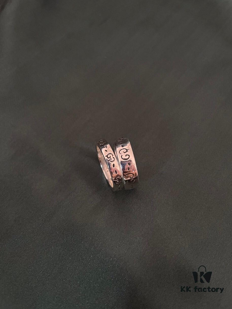 Gucci 925 Sterling Silver Skull Pixie Couple Ring