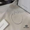 Gucci 925 Sterling Silver Beaded Engraved Bracelet