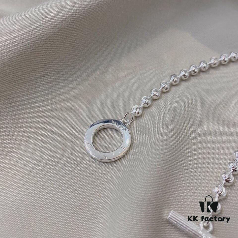 Gucci 925 Sterling Silver Beaded Engraved Bracelet