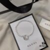 Gucci 925 Sterling Silver Beaded Engraved Bracelet