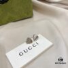 Gucci Logo 925 Sterling Silver Heart Stud Earrings
