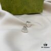 Gucci Logo 925 Sterling Silver Heart Stud Earrings