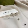Gucci Logo 925 Sterling Silver Heart Stud Earrings
