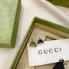 Gucci Logo 925 Sterling Silver Heart Stud Earrings