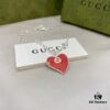 Gucci Gucci 925 Sterling Silver Interlocking Double G Red Enamel Heart Bracelet
