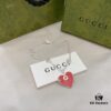 Gucci Gucci 925 Sterling Silver Interlocking Double G Red Enamel Heart Bracelet