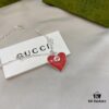 Gucci Gucci 925 Sterling Silver Interlocking Double G Red Enamel Heart Bracelet