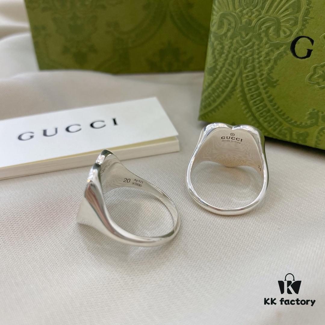Gucci Gucci 925 Sterling Silver Enamel Heart Ring
