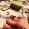 Gucci Gucci 925 Sterling Silver Interlocking Double G Enamel Ring
