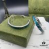 Gucci Gucci 925 Sterling Silver Double G Interlocking Green Enamel Bracelet
