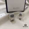 Gucci 925 Sterling Silver Black Diamond Quilted Couple's Ring