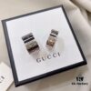 Gucci 925 Sterling Silver Black Diamond Quilted Couple's Ring