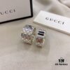 Gucci 925 Sterling Silver Black Diamond Quilted Couple's Ring