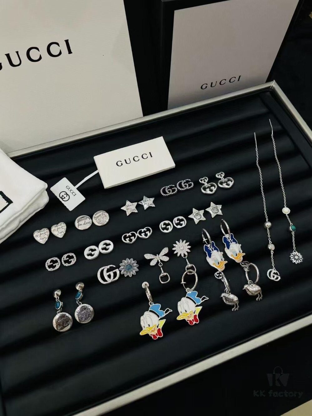 Gucci 925 Sterling Silver Stud Earrings Collection