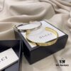 Gucci 925 Sterling Silver Double G Bracelet in White and Yellow Gold Tone