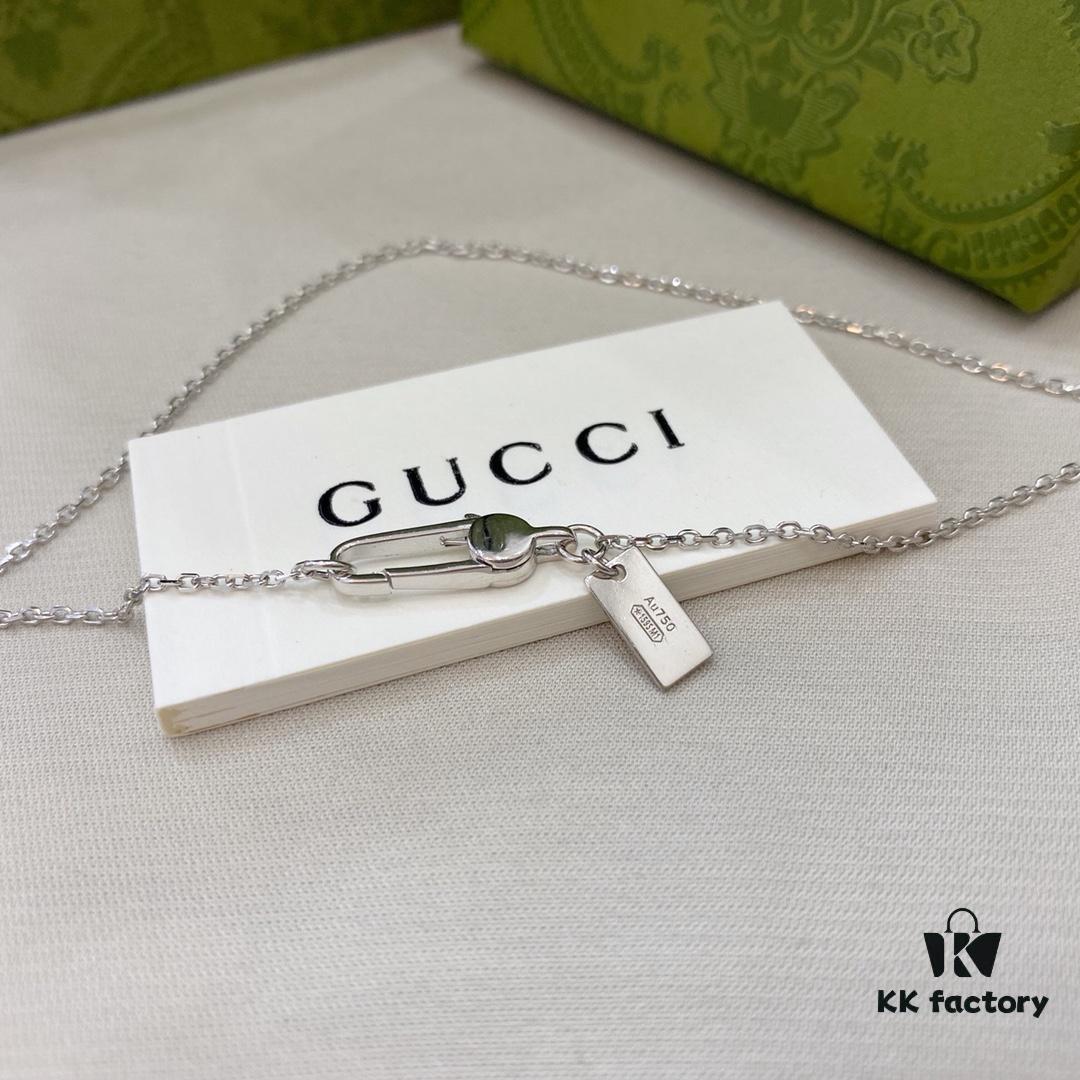 Gucci Gucci 925 Sterling Silver Double G Openwork Hourglass Necklace