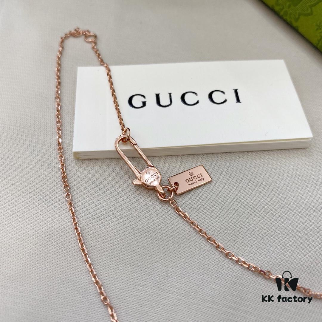 Gucci Gucci 925 Sterling Silver Double G Openwork Hourglass Necklace
