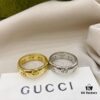 Gucci 925 Sterling Silver Double G Openwork Couple Ring