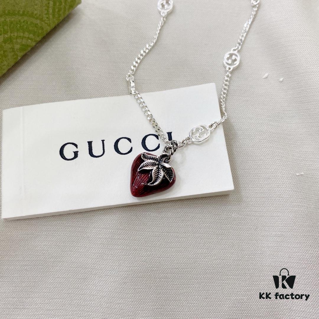 Gucci Gucci 925 Sterling Silver Double G Strawberry Bracelet