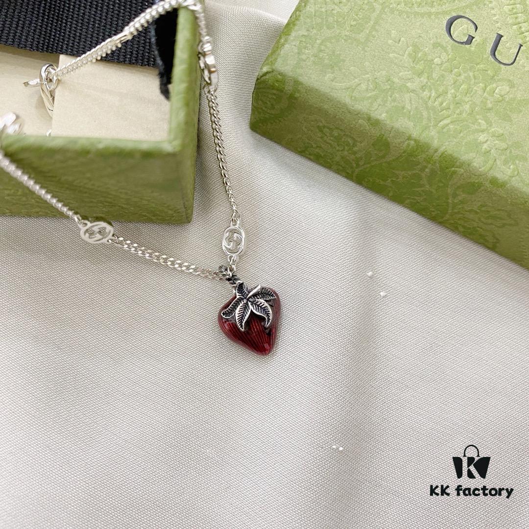 Gucci Gucci 925 Sterling Silver Double G Strawberry Bracelet