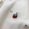 Gucci Gucci 925 Sterling Silver Double G Strawberry Single Stud Earring
