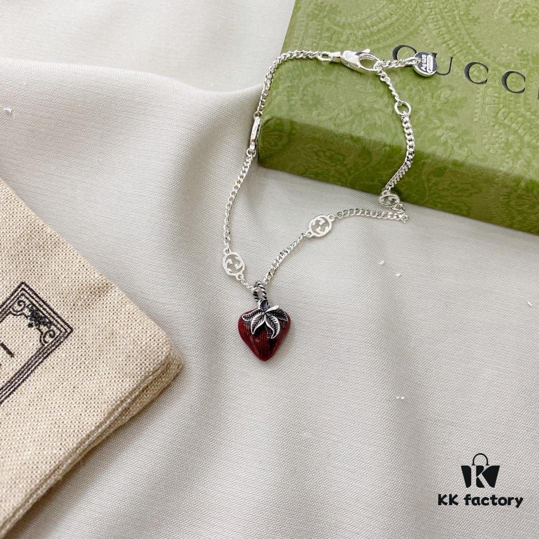 Gucci Gucci 925 Sterling Silver Double G Strawberry Bracelet