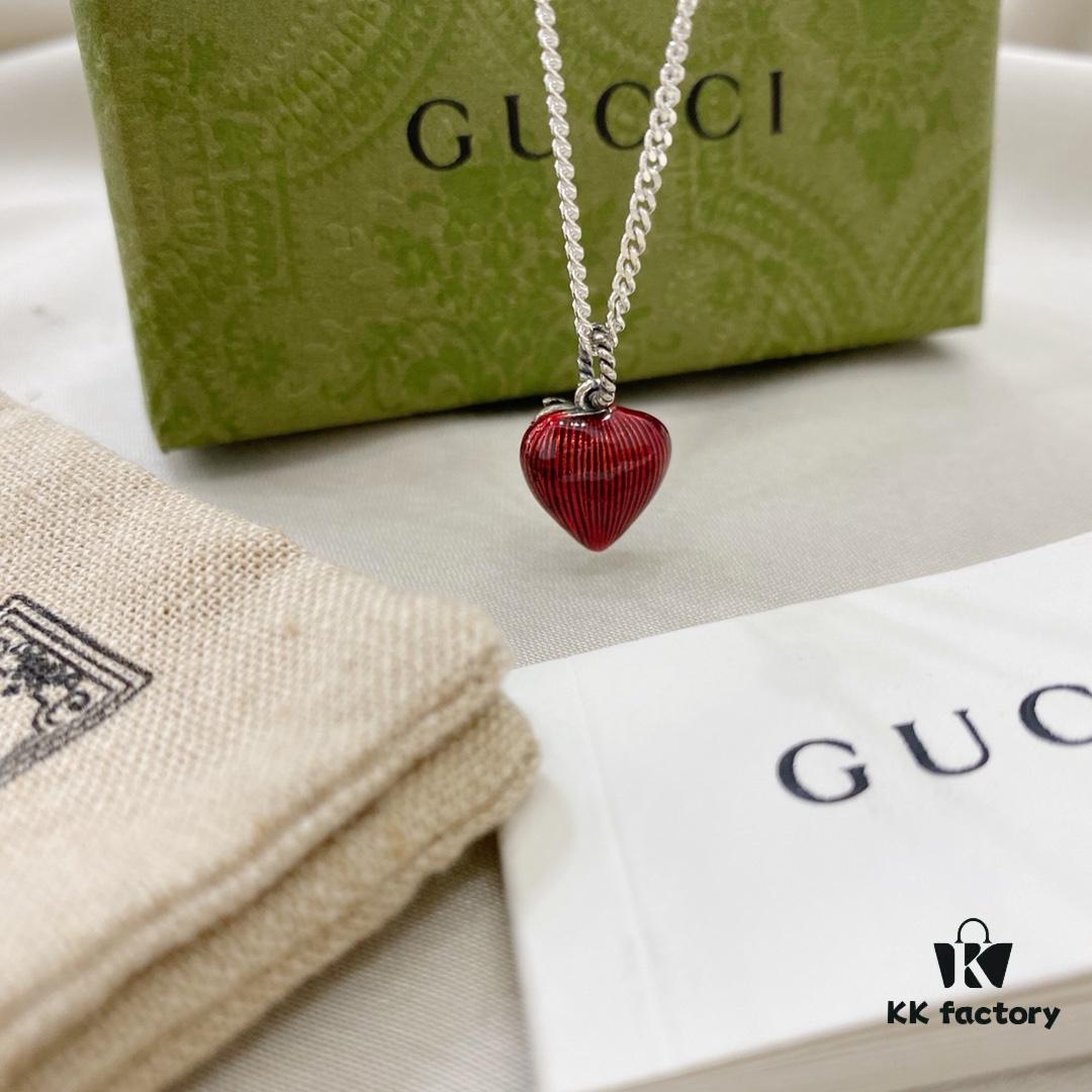 Gucci Gucci 925 Sterling Silver Double G Strawberry Necklace