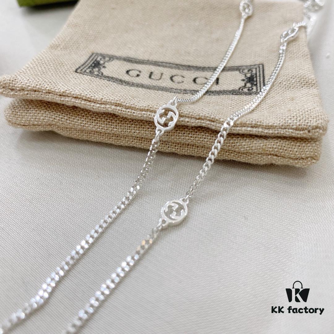 Gucci Gucci 925 Sterling Silver Double G Strawberry Necklace