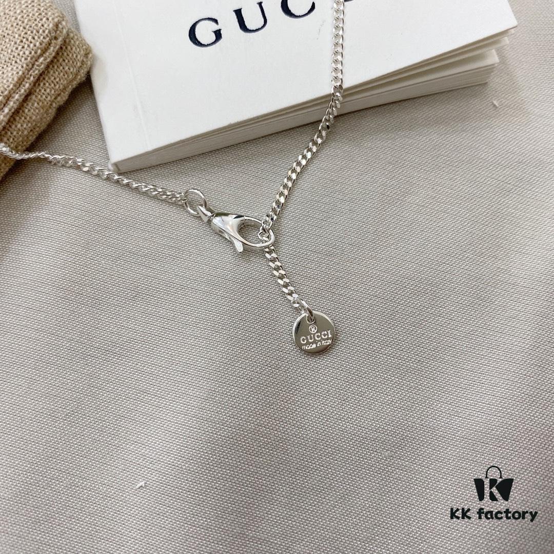 Gucci Gucci 925 Sterling Silver Double G Strawberry Necklace