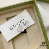 Gucci Gucci 925 Sterling Silver Double G Enamel Light Blue Heart Stud Earrings