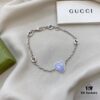 Gucci Gucci 925 Sterling Silver Interlocking Double G Enamel Light Blue Bracelet