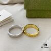 Gucci Gucci 925 Sterling Silver Icon Series Platinum 18K Double G Narrow Ring