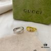 Gucci Gucci 925 Sterling Silver Icon Series Platinum 18K Double G Narrow Ring