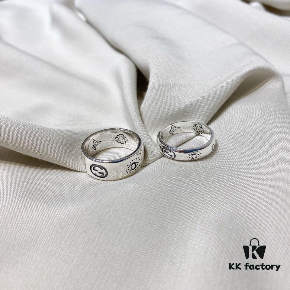 Gucci 925 Sterling Silver Love Fearless Couple Ring