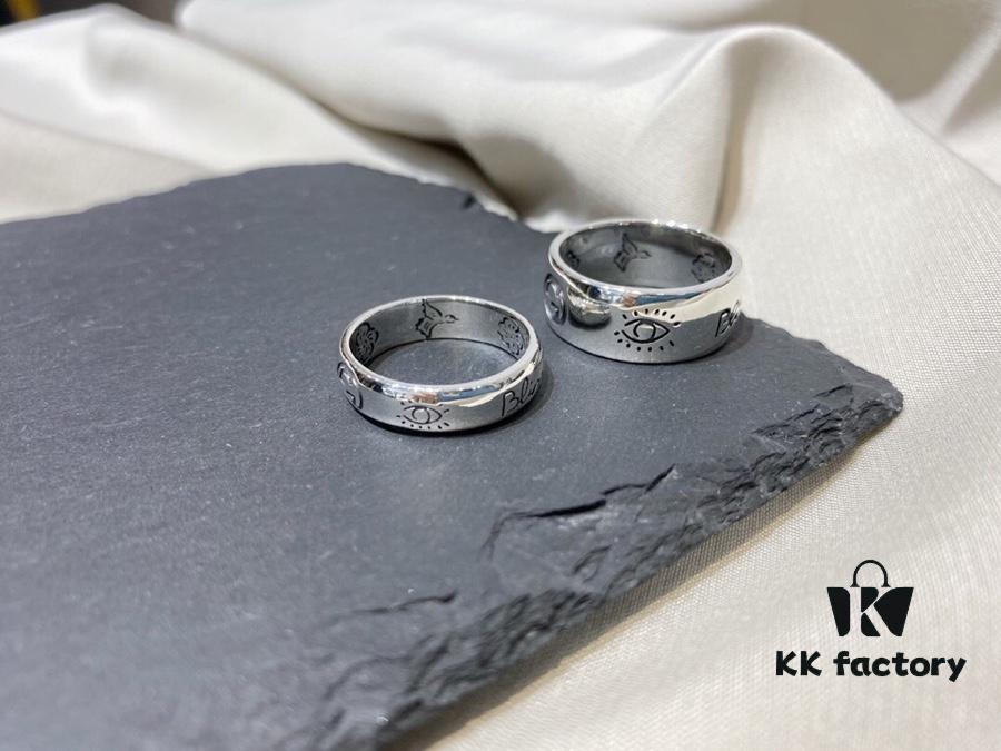 Gucci 925 Sterling Silver Love Fearless Couple Ring